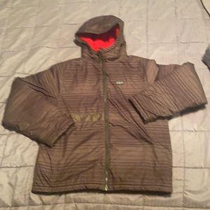Patagonia boys large ski coat heavy fleece lined super warm used jacket